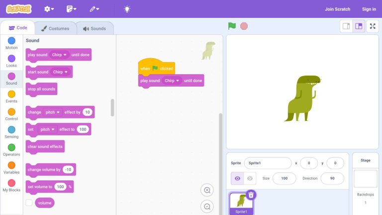 Informática - editor Scratch